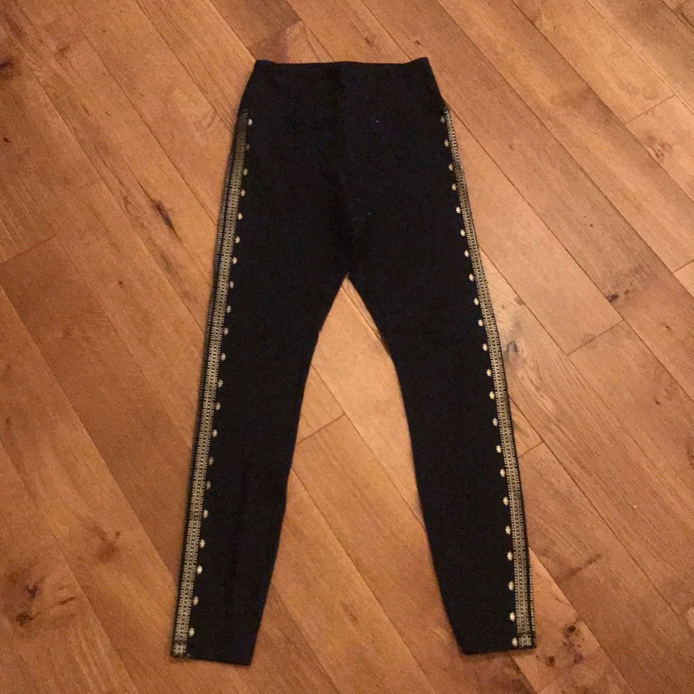 Spiritual gangster Gold foil black leggings
